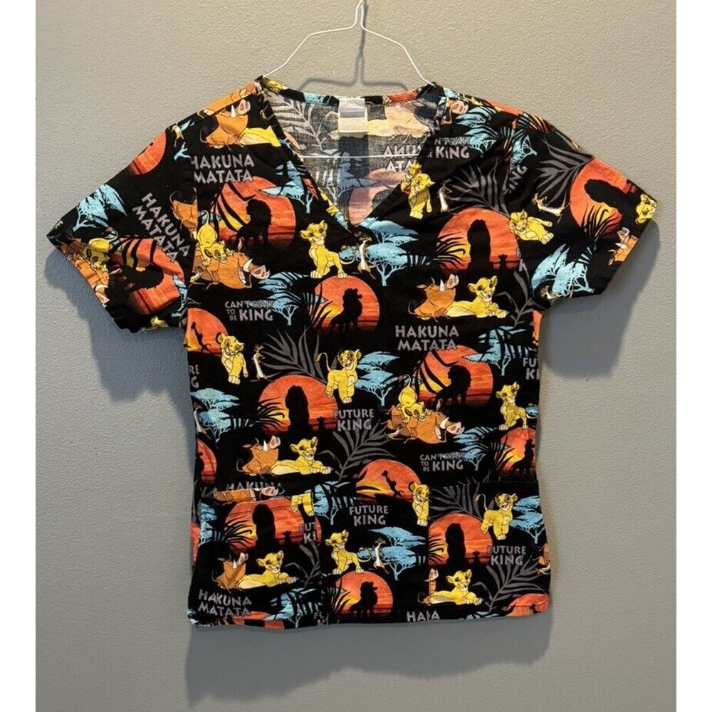 DISNEY The Lion King Hakuna Matata Short Sleeve Scrub Top Women’s XS